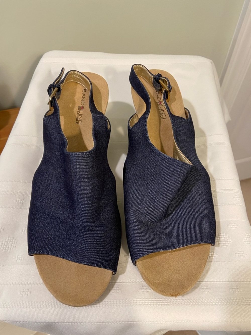 Bandolino Denim Slingback Sandals